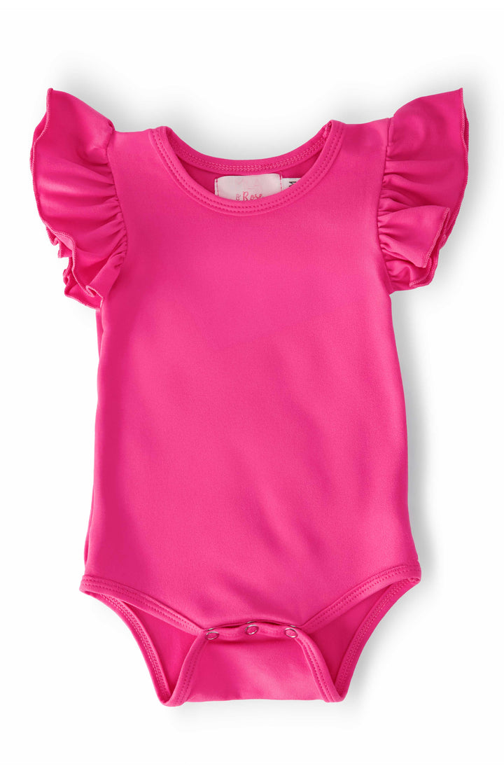 Hot Pink S/S Flutter Bodysuit-Mila & Rose ®