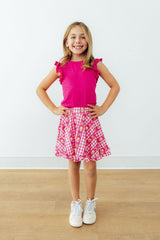 Hot Pink S/S Ruffle Tee-Mila & Rose ®