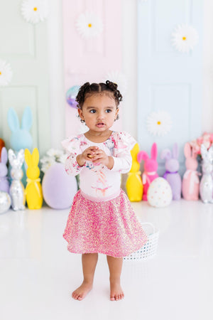 Hot Pink Sequin Twirl Skort-Mila & Rose ®