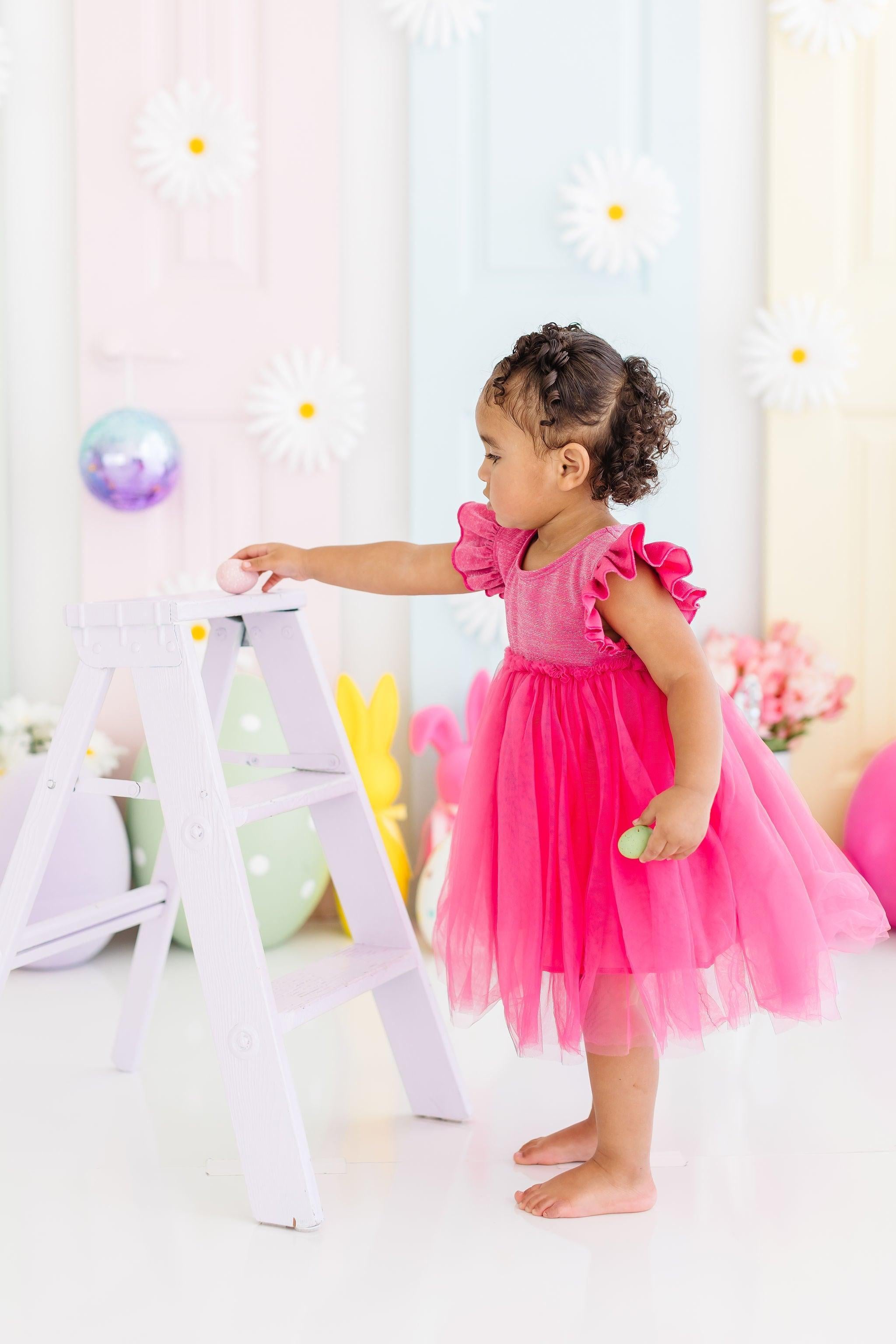 Hot Pink Shimmer Tutu Dress-Mila & Rose ®