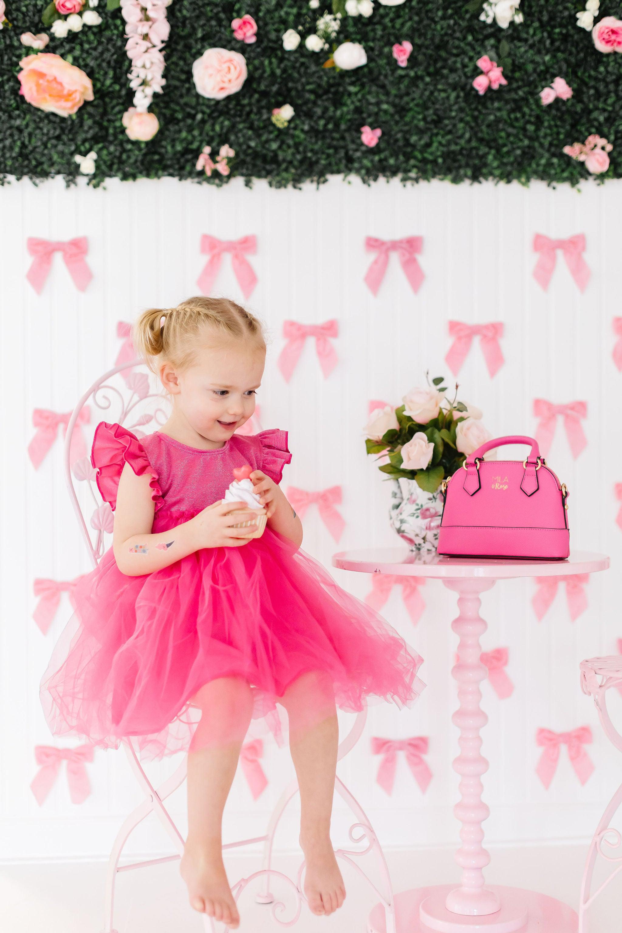 Girls' Hot Pink Shimmer Tutu Dress Size: 5/6 By Mila & Rose