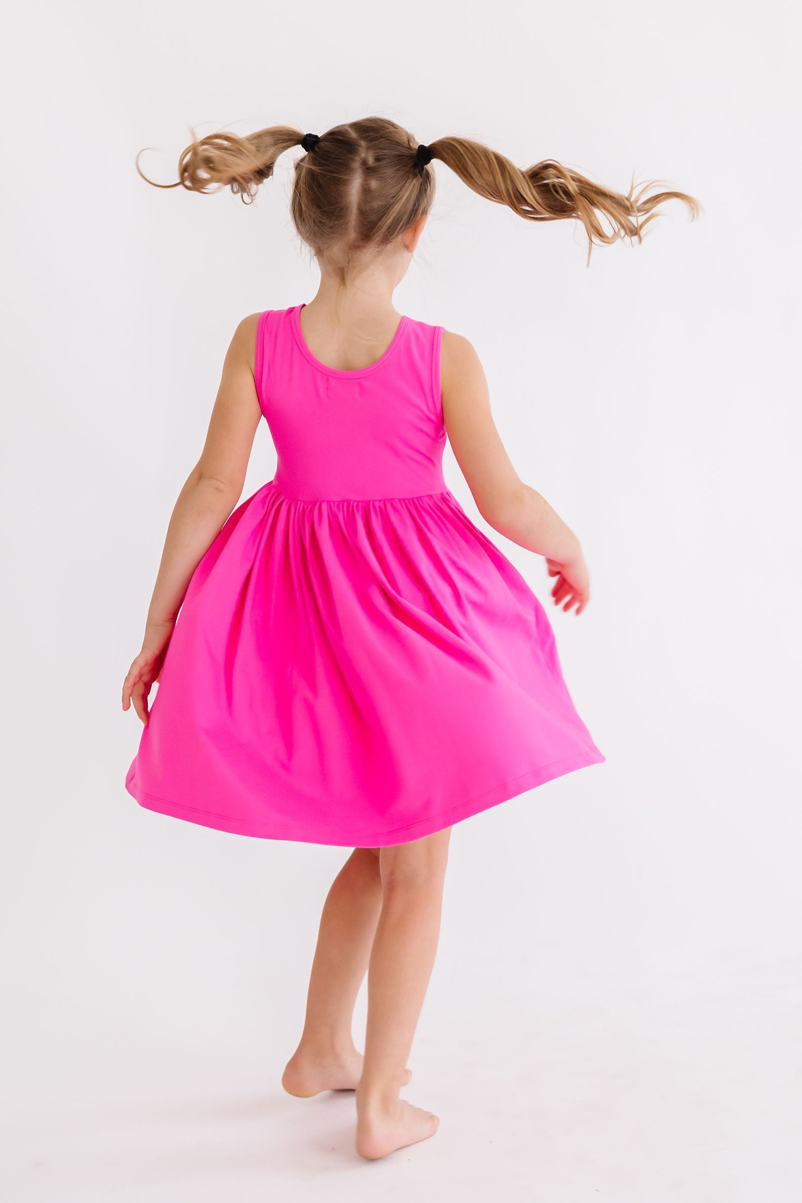 Hot Pink Tank Pocket Twirl Dress 5/6 Hot Pink Tank Pocket Twirl Dress 5/6