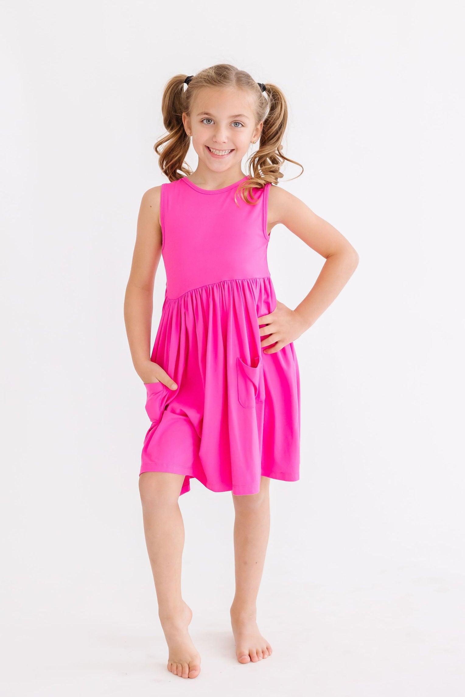 Hot Pink Tank Pocket Twirl Dress 5/6 Hot Pink Tank Pocket Twirl Dress 5/6