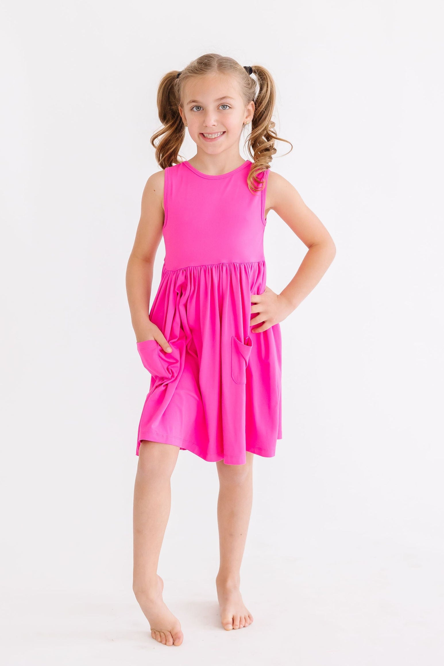 Hot Pink Tank Pocket Twirl Dress 5/6