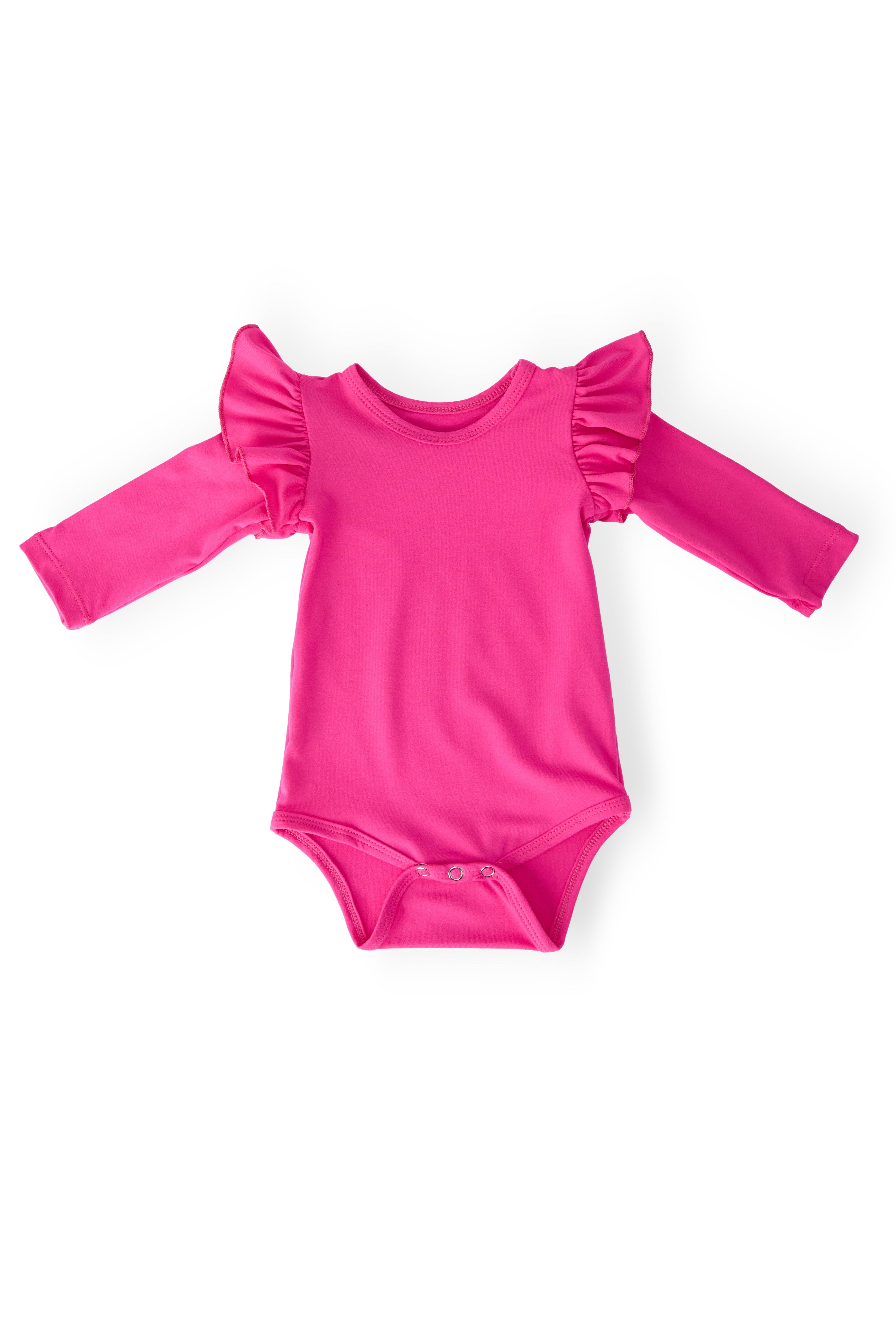 Hot Pink L/S Flutter Bodysuit-Mila & Rose ®