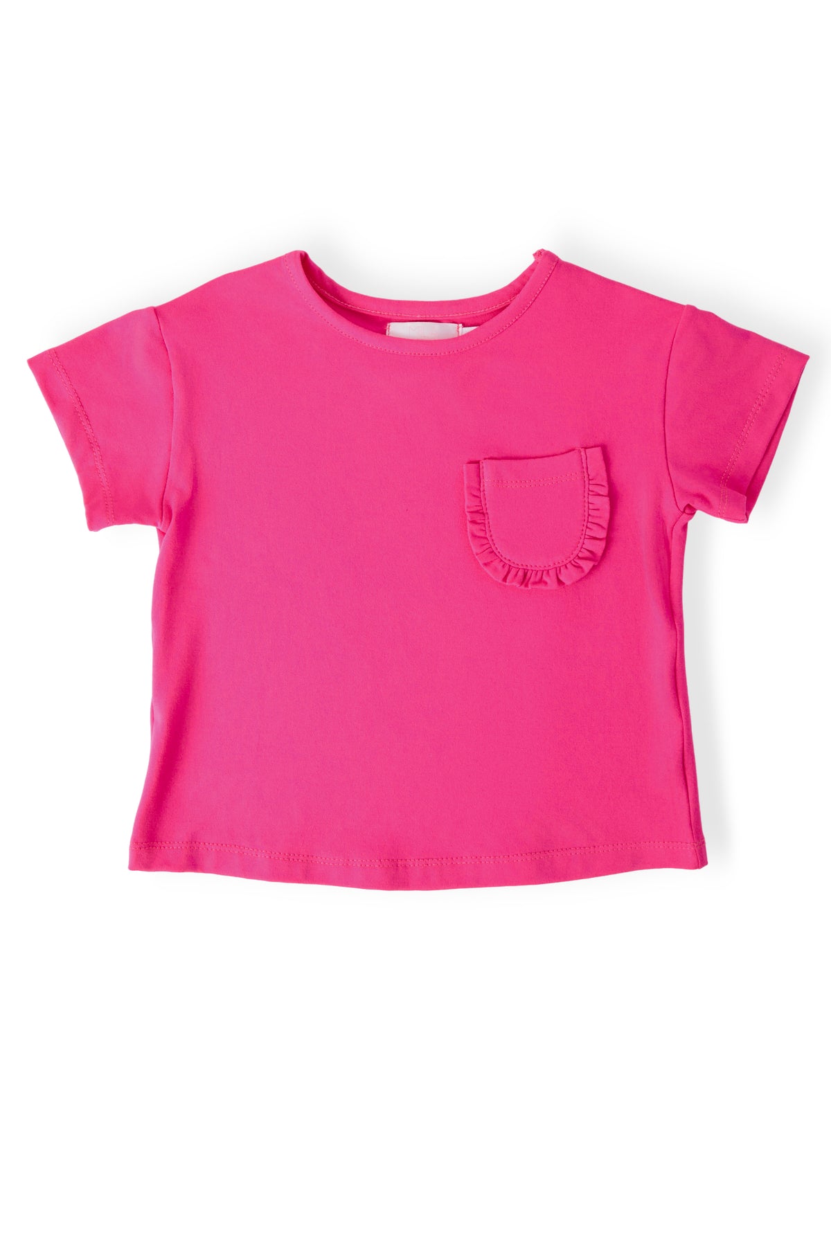 Hot Pink Ruffle Pocket Tee-Mila & Rose ®