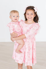 (V) Howdy 3/4 Sleeve Ruffle Twirl Dress-Mila & Rose ®