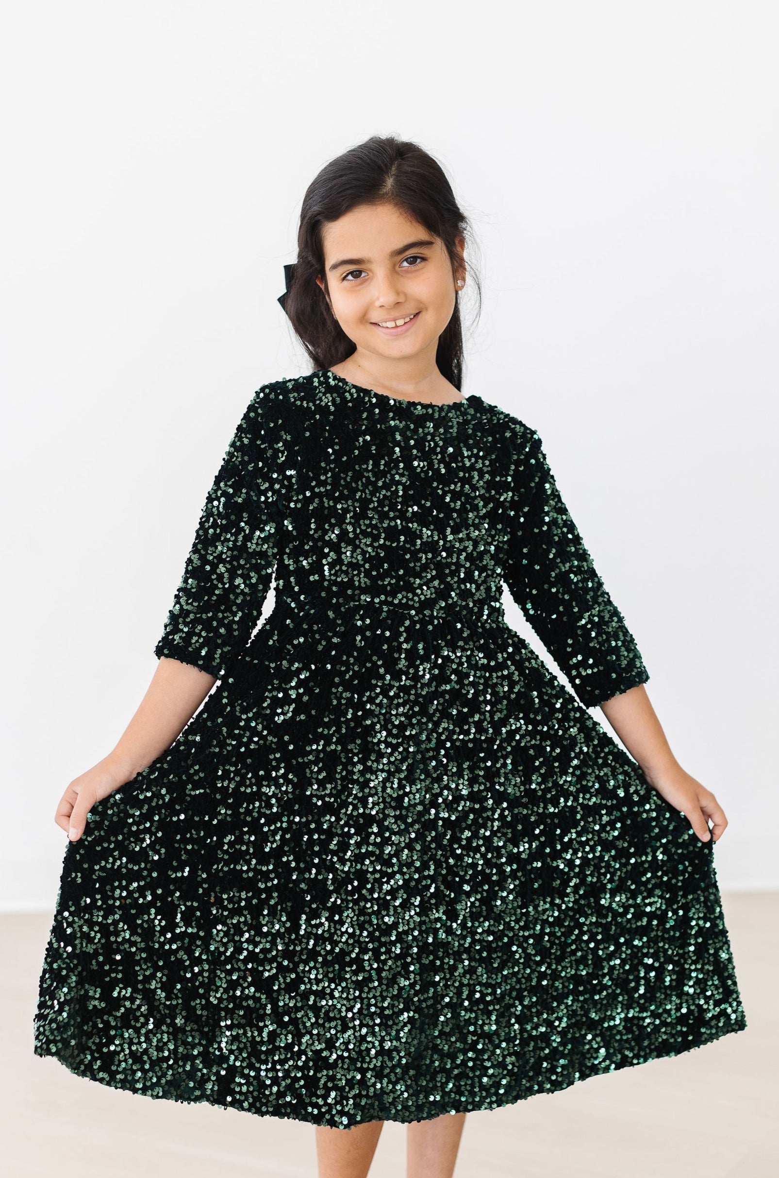 Hunter Green Velvet Sequin Dress | Mila & Rose Hunter Green Velvet Sequin Dress | Mila & Rose
