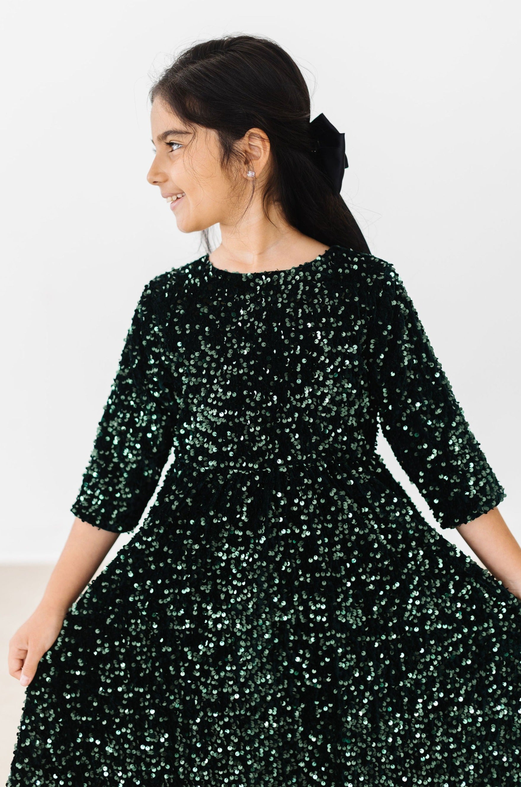 Girls' Hunter Green Velvet Sequin Dress Size: 4T Toddler by Mila & Rose Girls' Hunter Green Velvet Sequin Dress Size: 4T Toddler by Mila & Rose