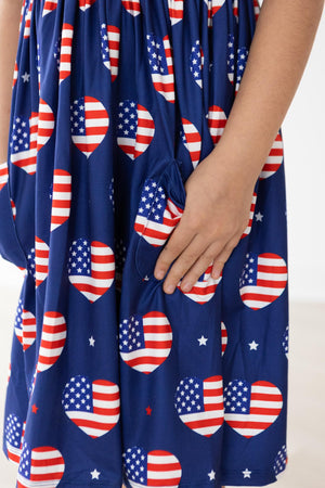 I Heart the USA S/S Pocket Twirl Dress-Mila & Rose ®