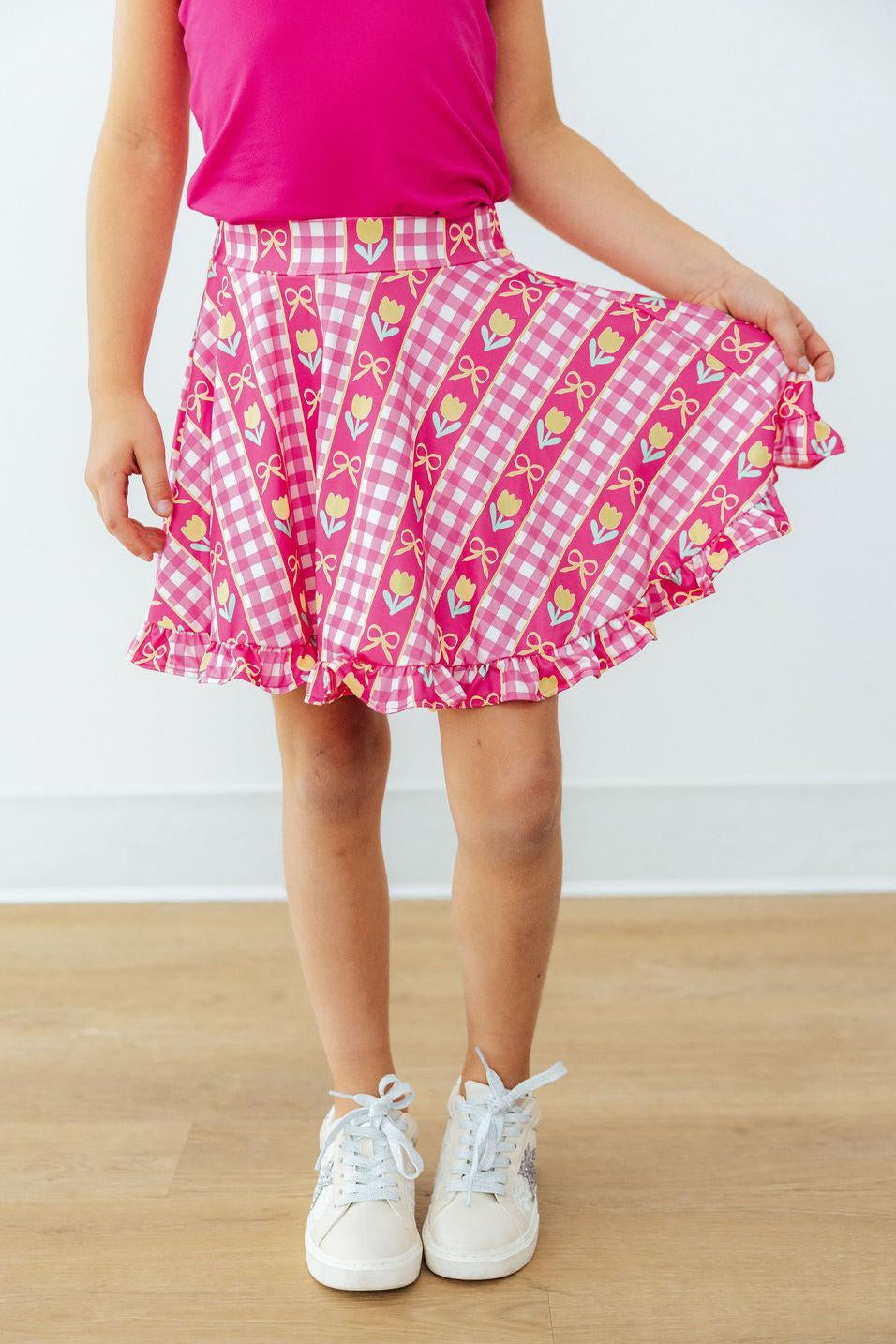 I Love You Tulip Much Ruffle Twirl Skort-Mila & Rose ®
