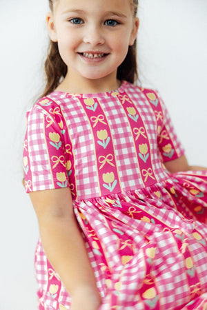 I Love You Tulip Much S/S Pocket Twirl Dress-Mila & Rose ®