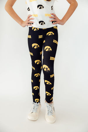 (S) Iowa Black Tigerhawk Leggings-Mila & Rose ®