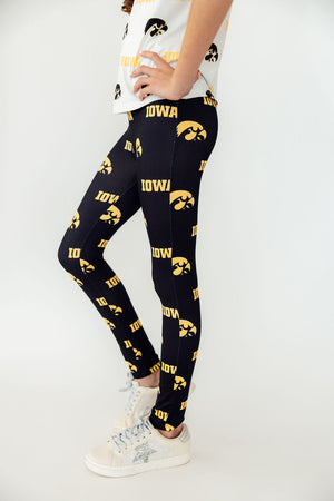 (S) Iowa Black Tigerhawk Leggings-Mila & Rose ®