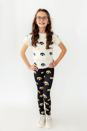 (S) Iowa Black Tigerhawk Leggings-Mila & Rose ®