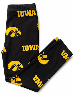 (S) Iowa Black Tigerhawk Leggings-Mila & Rose ®