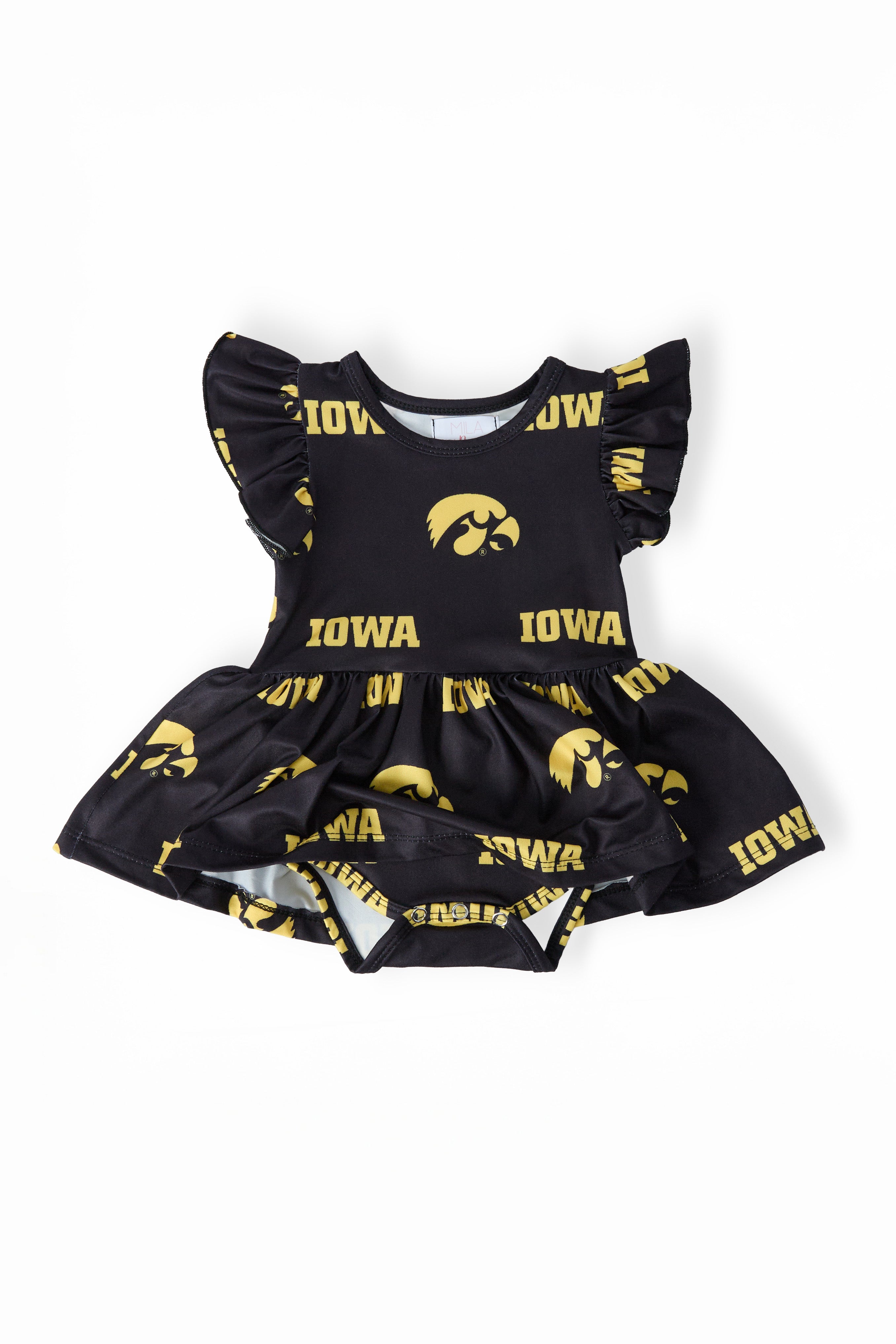 Iowa Black Tigerhawk Flutter Twirl Bodysuit-Mila & Rose ®