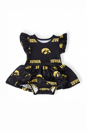 Iowa Black Tigerhawk Flutter Twirl Bodysuit-Mila & Rose ®