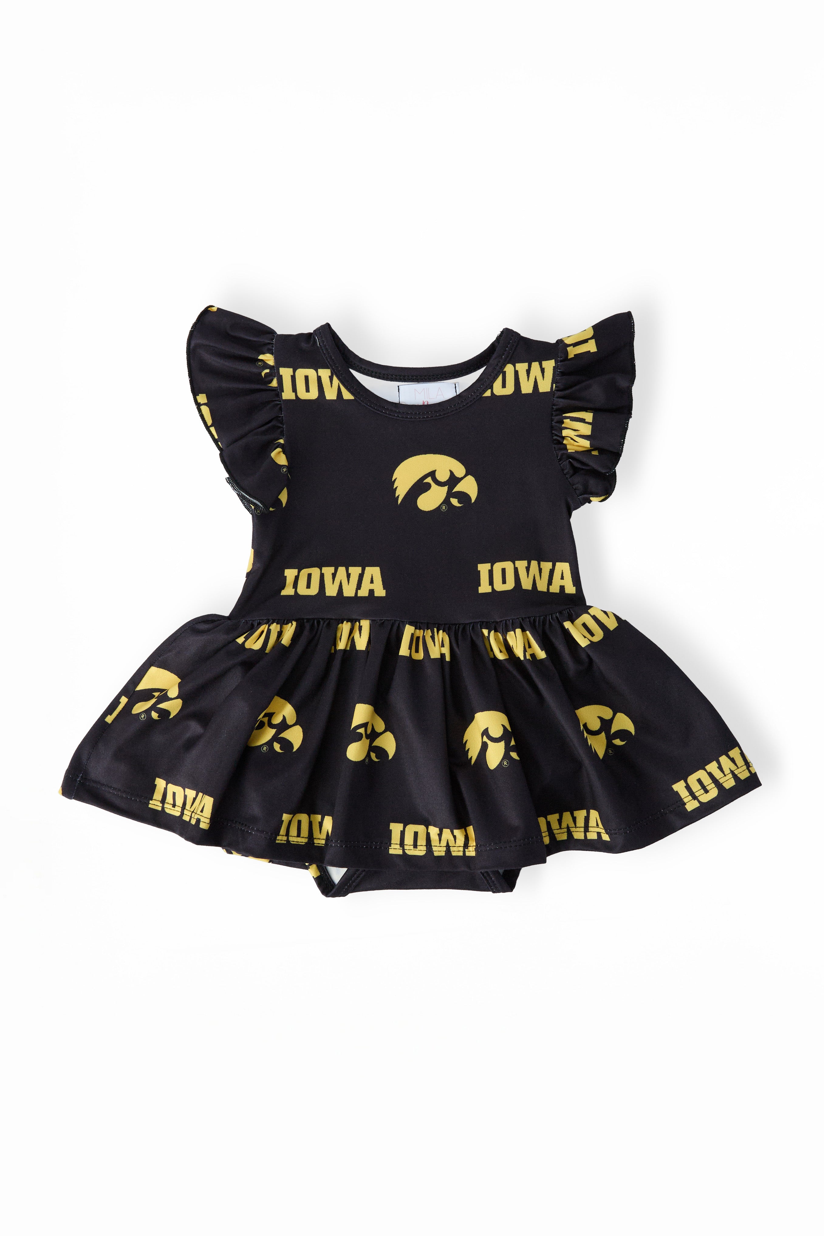 Iowa Black Tigerhawk Flutter Twirl Bodysuit-Mila & Rose ®
