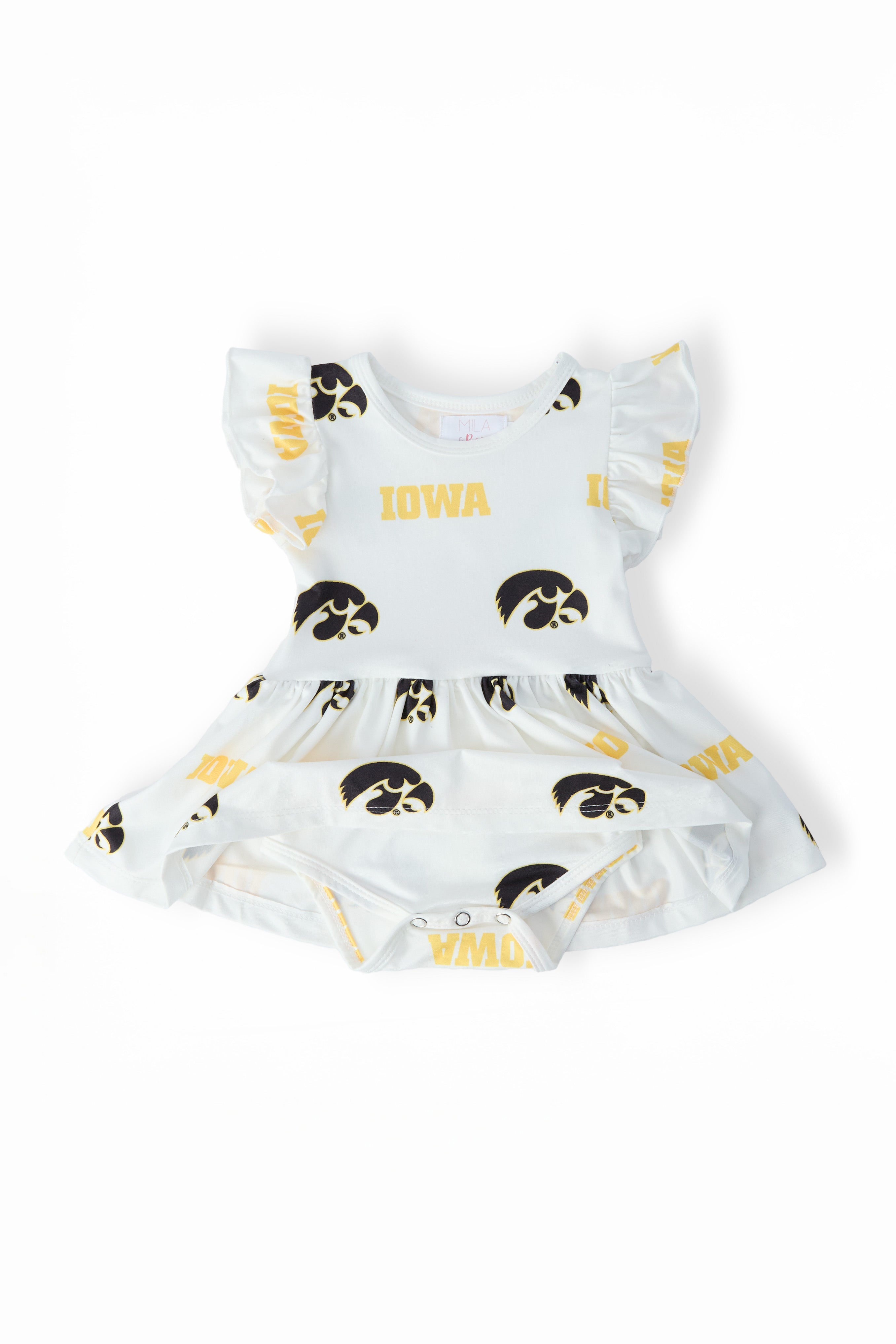 Iowa White Tigerhawk Flutter Twirl Bodysuit-Mila & Rose ®