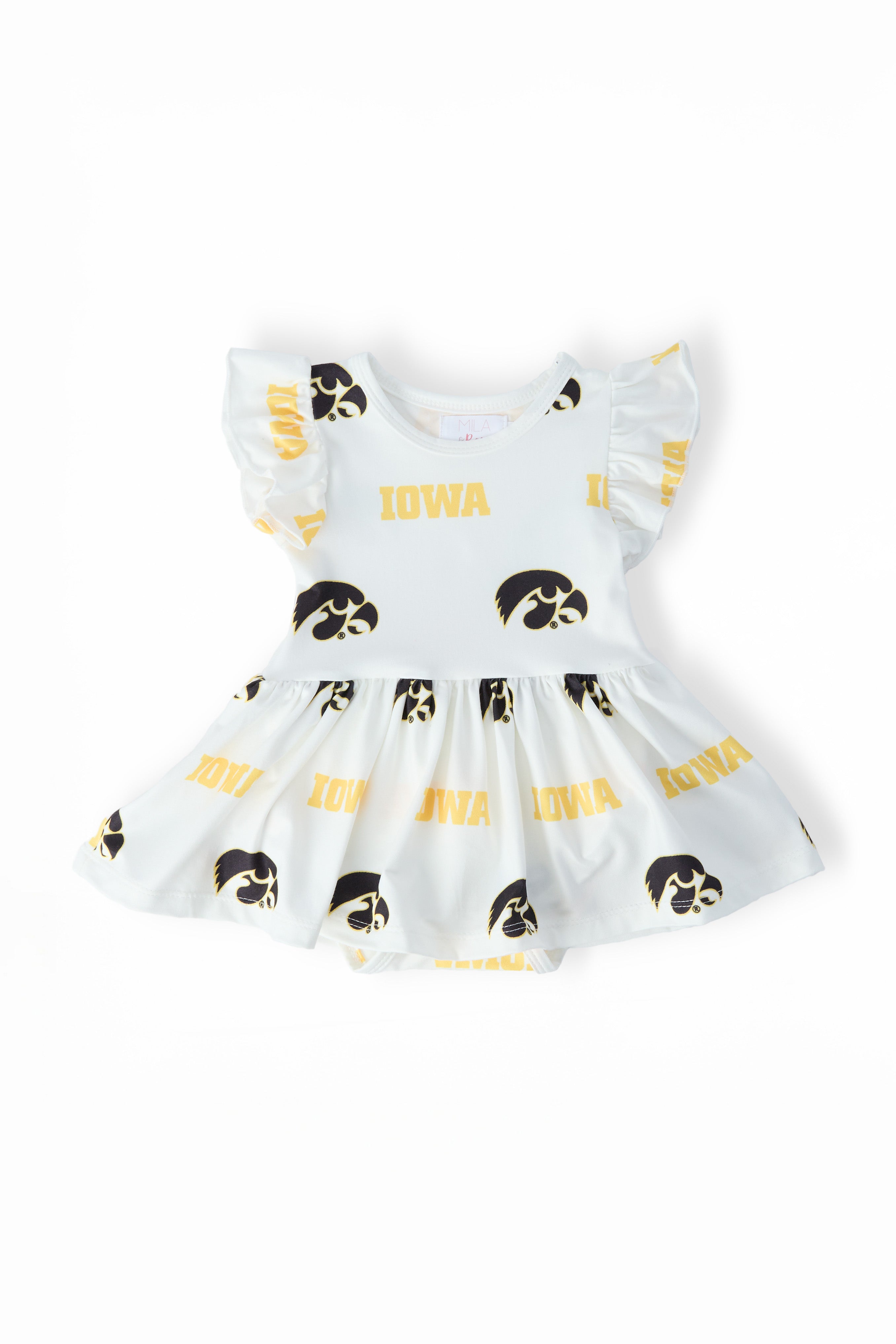 Iowa White Tigerhawk Flutter Twirl Bodysuit-Mila & Rose ®