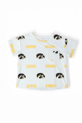Iowa White Tigerhawk Ruffle Pocket Tee-Mila & Rose ®