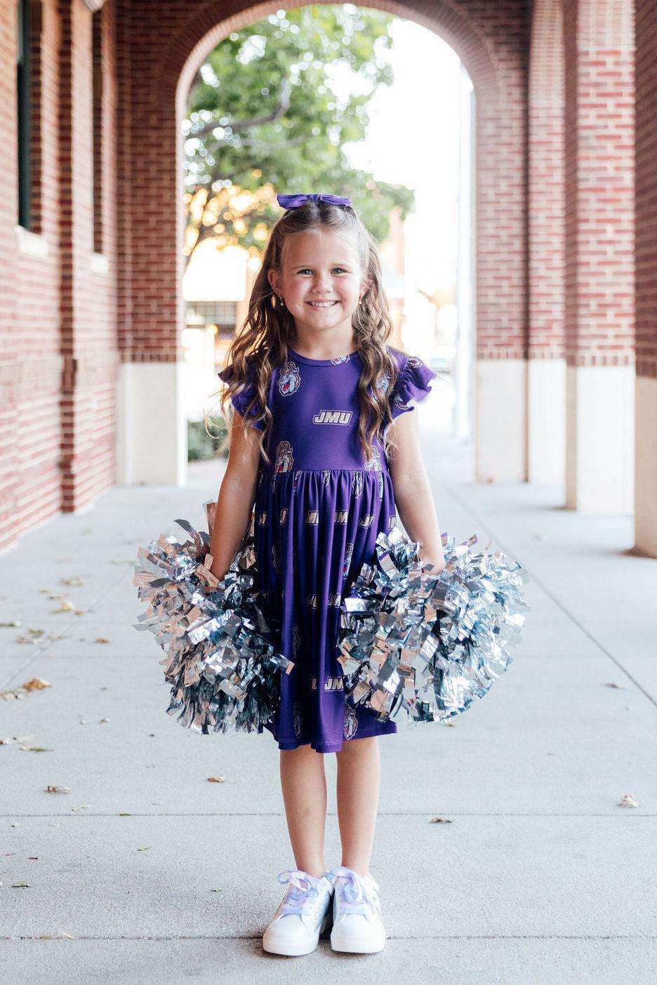 JMU Purple Duke Dog Flutter Twirl Dress-Mila & Rose ®