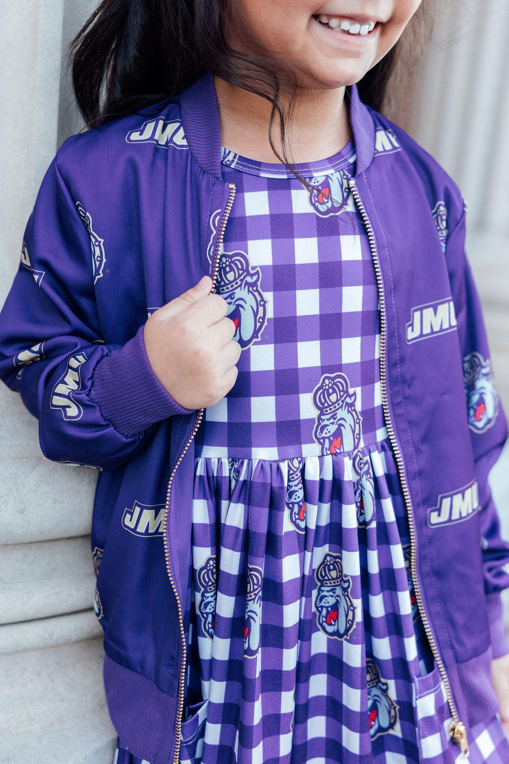 JMU Purple Duke Dog Satin Jacket-Mila & Rose ®