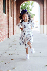 SALE JMU White Duke Dog 3/4 Sleeve Pocket Twirl Dress-Mila & Rose ®