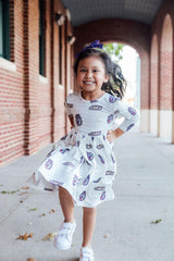 SALE JMU White Duke Dog 3/4 Sleeve Pocket Twirl Dress-Mila & Rose ®