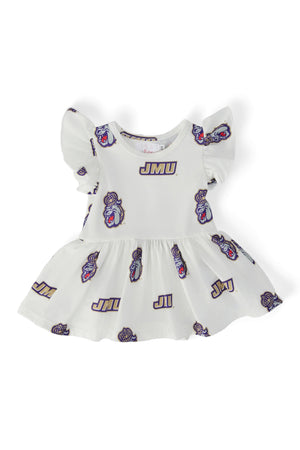 JMU White Duke Dog Flutter Twirl Bodysuit-Mila & Rose ®