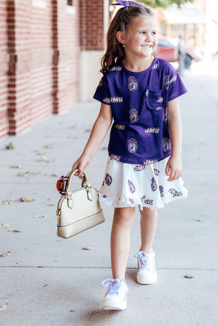SALE JMU White Duke Dog Twirl Skort-Mila & Rose ®