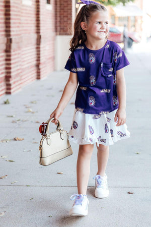 JMU White Duke Dog Twirl Skort-Mila & Rose ®