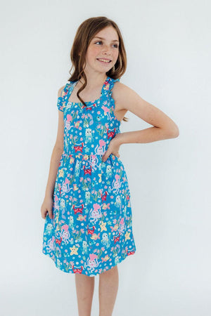 Jellyfish Jamboree Ruffle Cross Back Dress-Mila & Rose ®