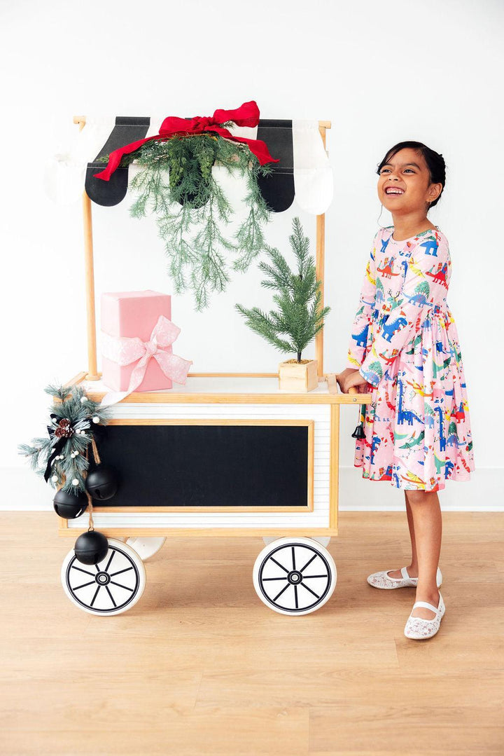 Jingle Saurus L/S Pocket Twirl Dress-Mila & Rose ®