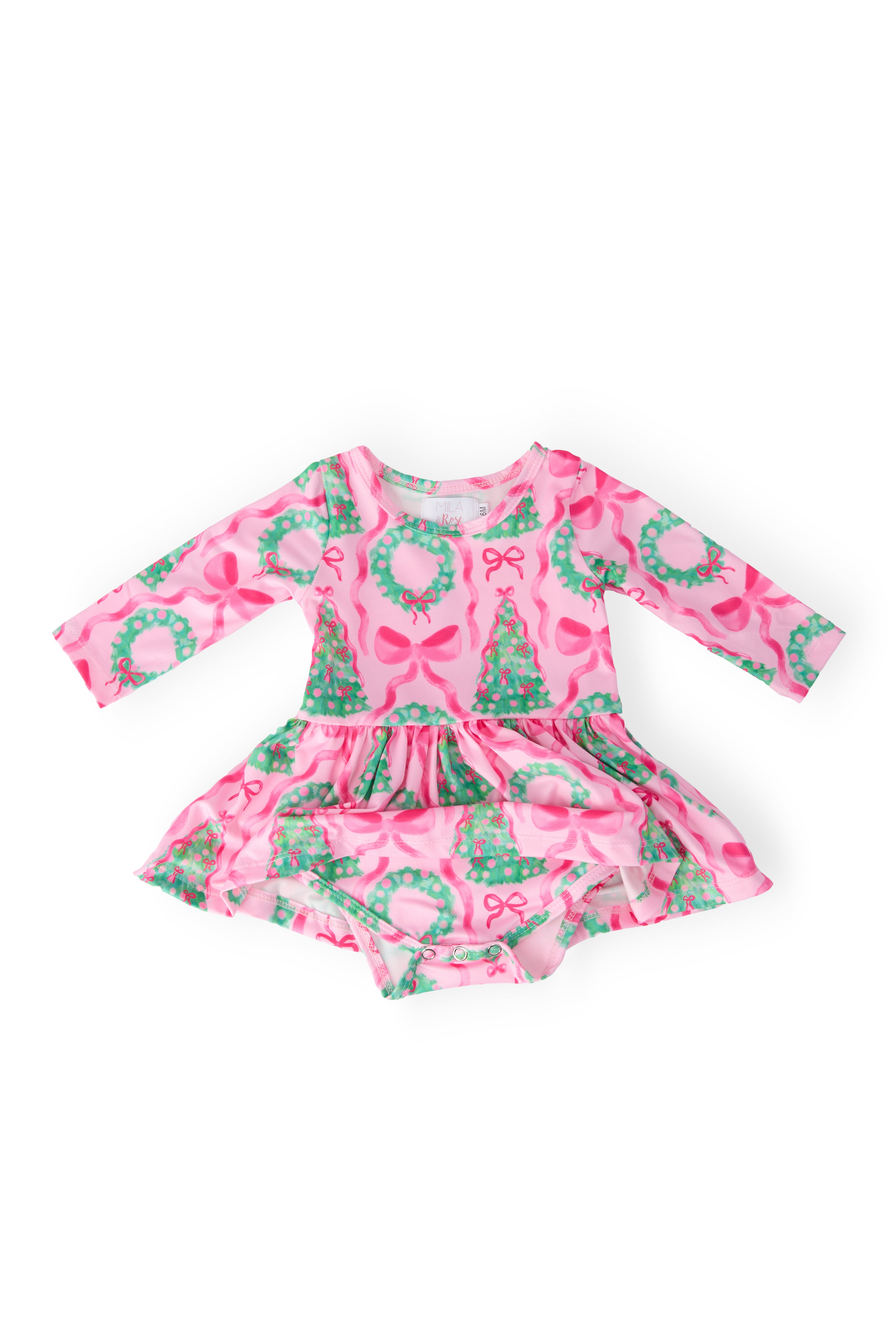 Jingle Bows L/S Twirl Bodysuit-Mila & Rose ®