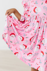 Jolly Old Saint Nick 3/4 Sleeve Ruffle Twirl Dress-Mila & Rose ®
