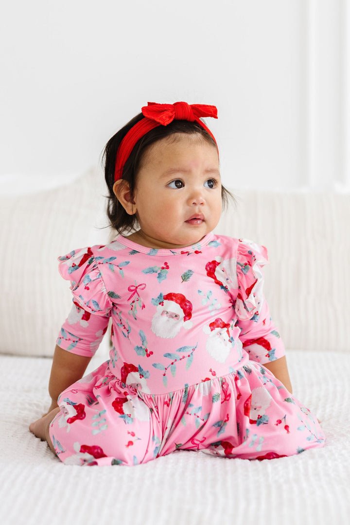Jolly Old Saint Nick 3/4 Sleeve Flutter Twirl Bodysuit-Mila & Rose ®