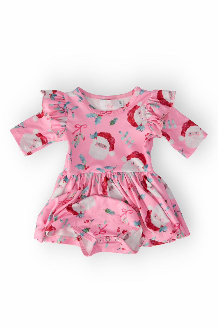 Jolly Old Saint Nick 3/4 Sleeve Flutter Twirl Bodysuit-Mila & Rose ®