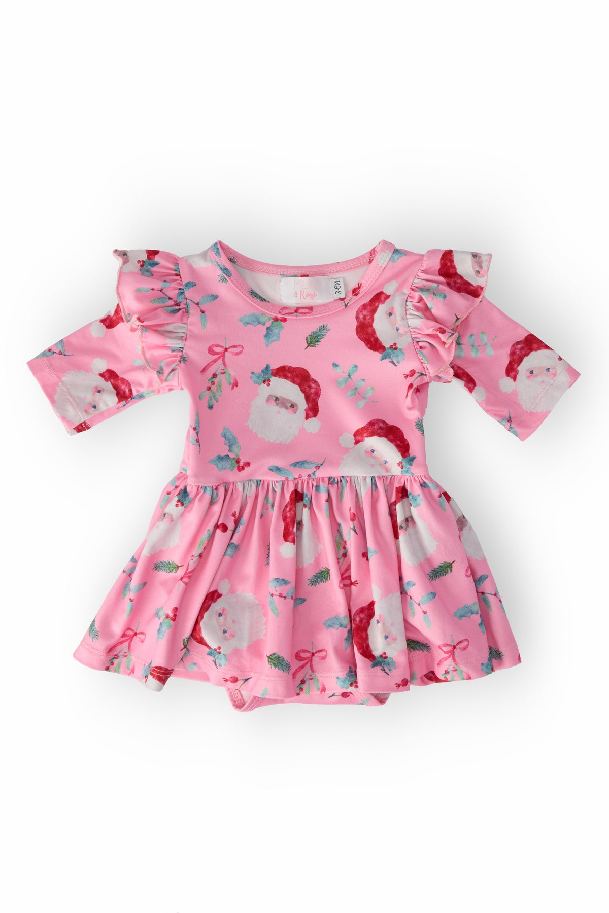 Jolly Old Saint Nick 3/4 Sleeve Flutter Twirl Bodysuit-Mila & Rose ®