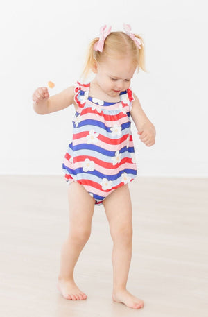 July Vibes Ruffle Cross Back Romper-Mila & Rose ®