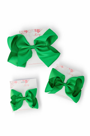 Kelly Green Grosgrain Hair Bow-Mila & Rose ®