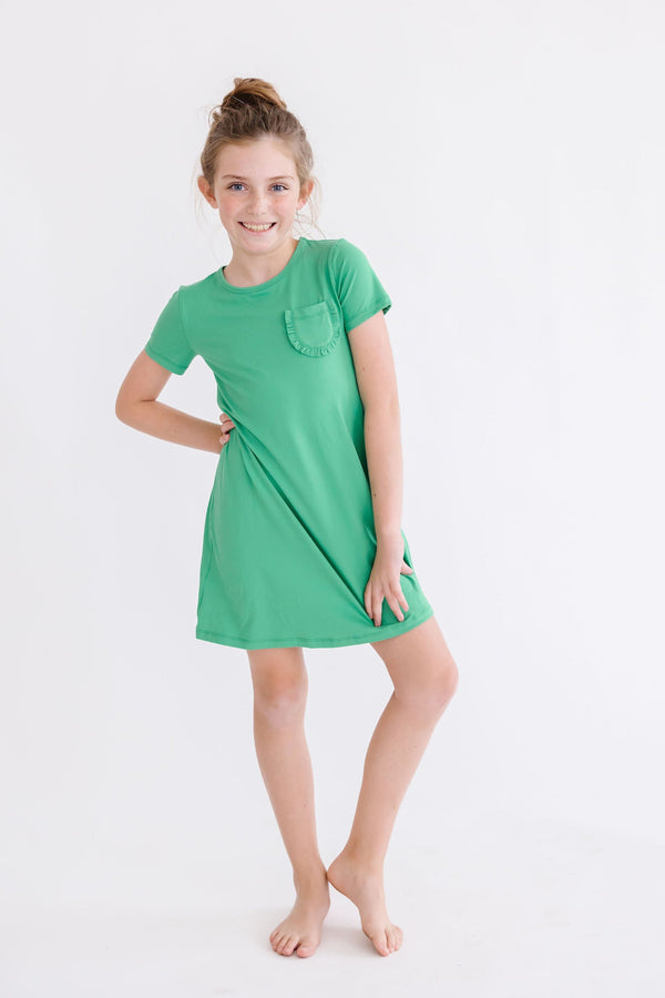 Girls' Kelly Green T-Shirt Dress Size: 3T Toddler by Mila & Rose