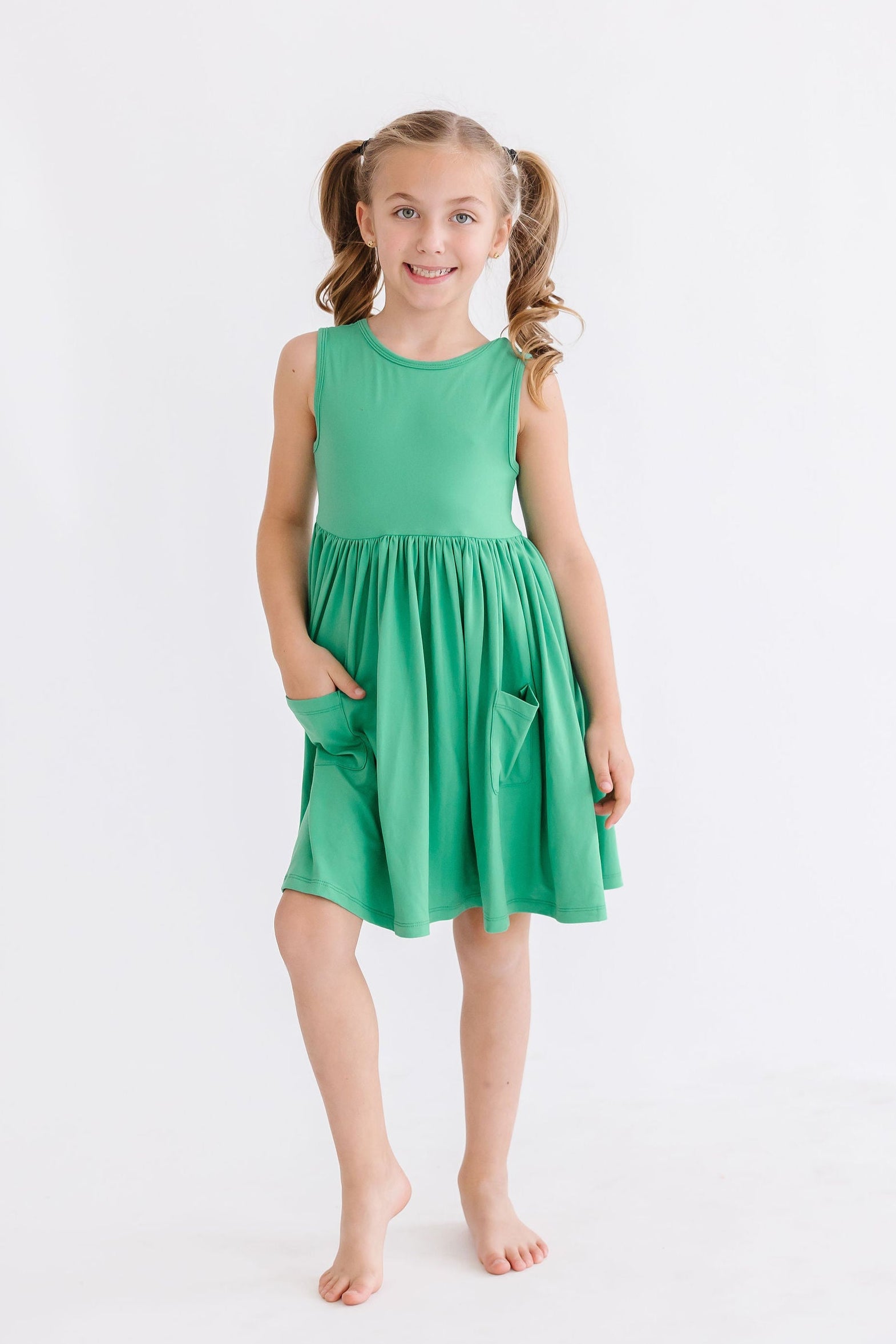 Kelly Green Tank Pocket Twirl Dress | Mila & Rose Kelly Green Tank Pocket Twirl Dress | Mila & Rose