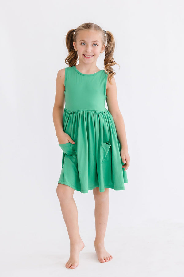Kelly Green Tank Pocket Twirl Dress 5/6