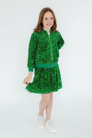 Kelly Green Velvet Sequin Jacket-Mila & Rose ®