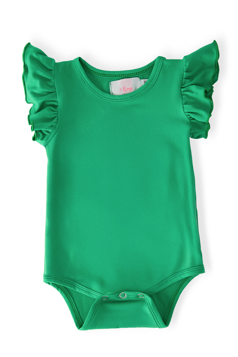 Kelly Green S/S Flutter Bodysuit-Mila & Rose ®