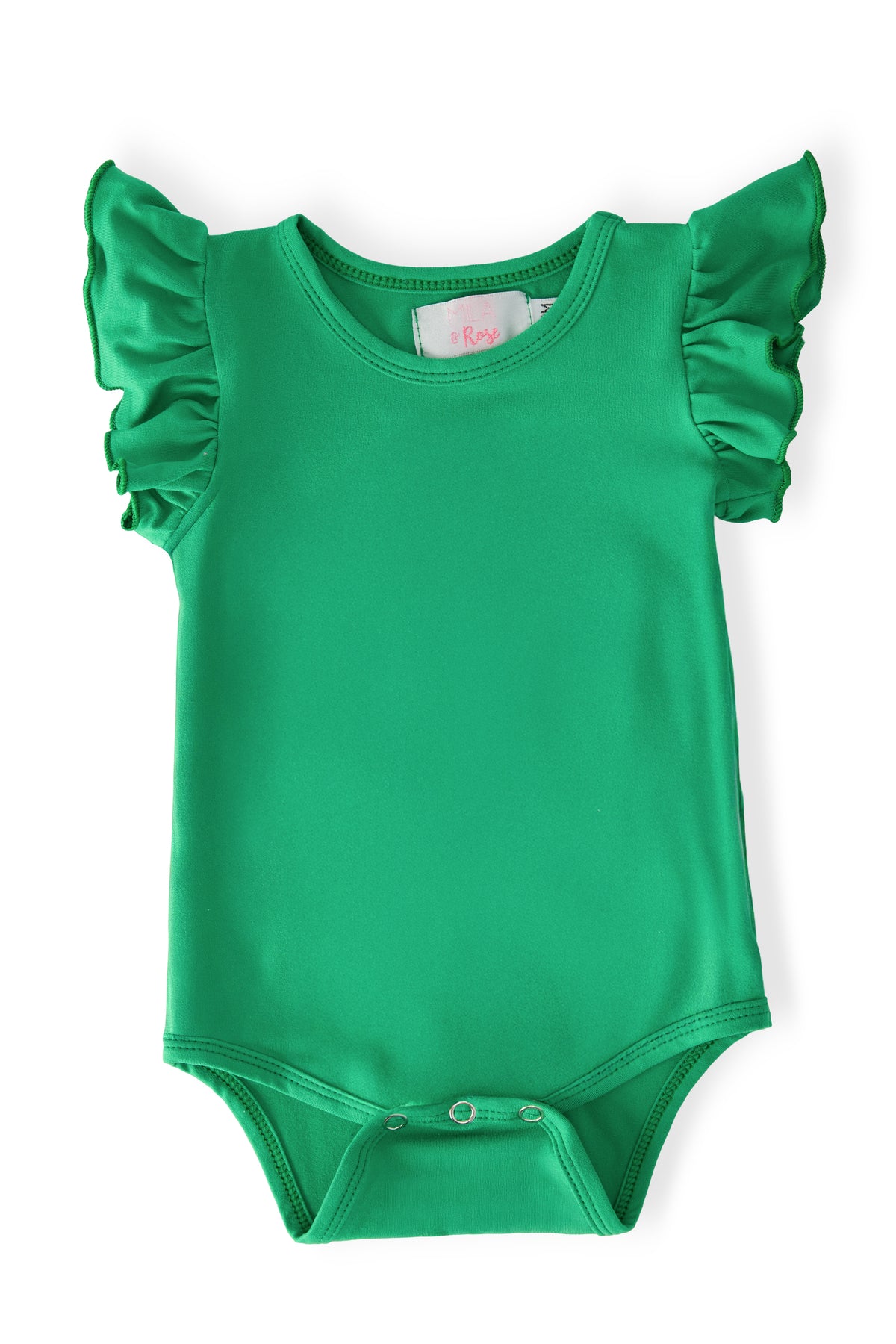 Kelly Green S/S Flutter Bodysuit-Mila & Rose ®
