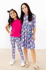 Kitties in the Clouds 3/4 Sleeve Pocket Twirl Dress-Mila & Rose ®