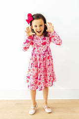 Dino Kisses L/S Pocket Twirl Dress-Mila & Rose ®